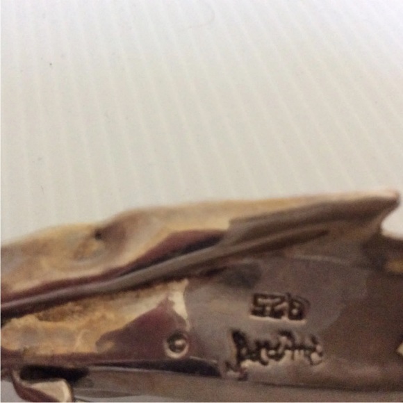 Beautiful HUGE VINTAGE BAT-AMI ISRAEL MODERNIST 925 STERLING LEAF BROOCH PIN - Picture 5 of 6